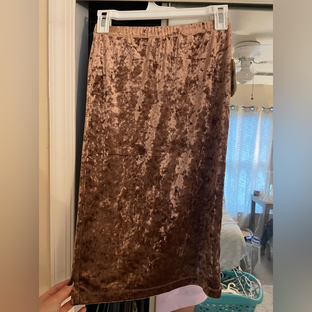 NWT Altar’d State Brown velvet skirt